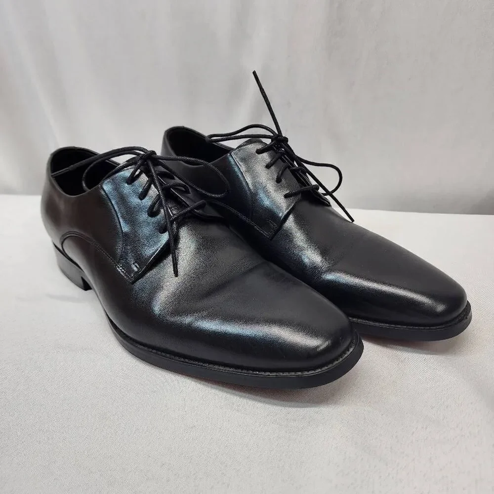 GIFENNSE Men's 10.5 Leather Lace up Leather Lined Perforated Dress Oxfords Shoes